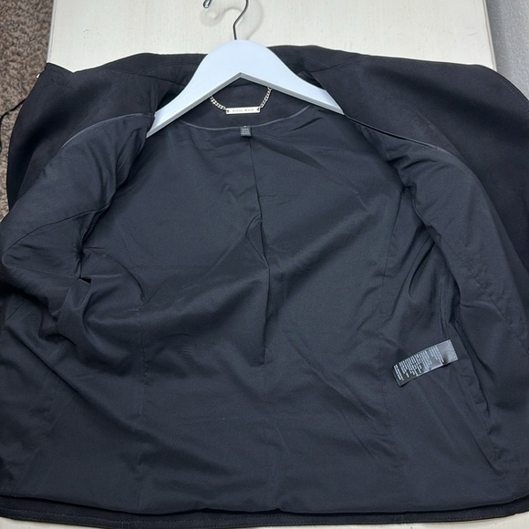 WHBM Faux Suede Vegan Moto Jacket Black with Gold Tone Zippers and Snaps Size 2 - Picture 11 of 16